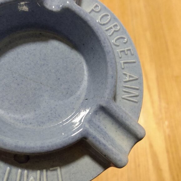 Vintage Blue Ashtray "Electro Porcelain Limited" Waterloo Made in Canada AS IS - Picture 10 of 13